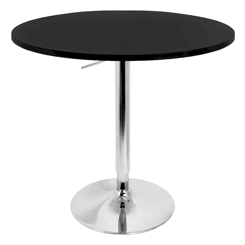 Tavolo da bar rotondo regolabile da 27" – Nero/Bianco/Marrone/Noce, base cromata/nera, 2 posti