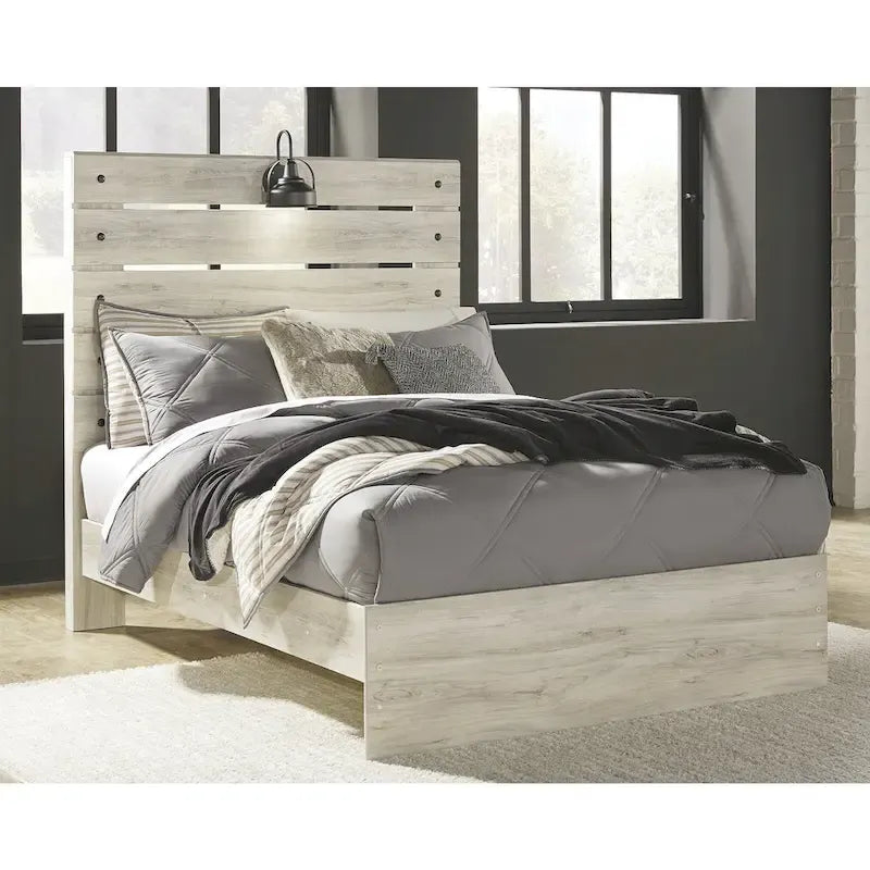 Letto a Pannelli Bianco Decapato – Stile Industriale Rustico