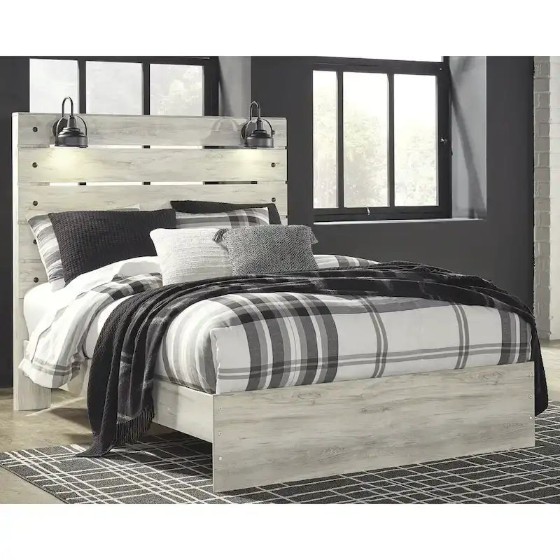 Letto a Pannelli Bianco Decapato – Stile Industriale Rustico