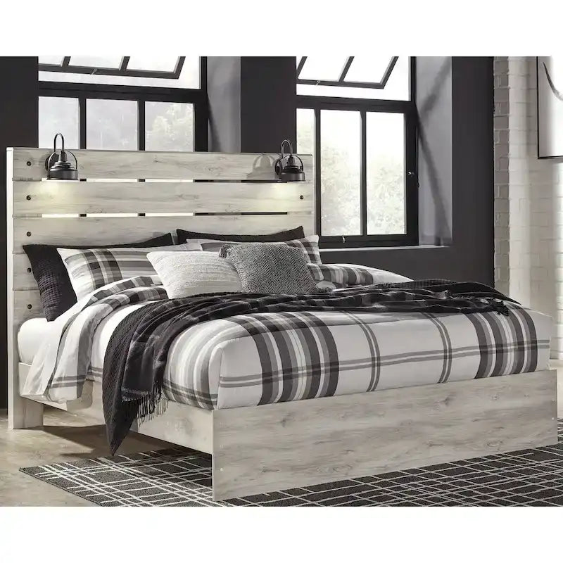 Letto a Pannelli Bianco Decapato – Stile Industriale Rustico