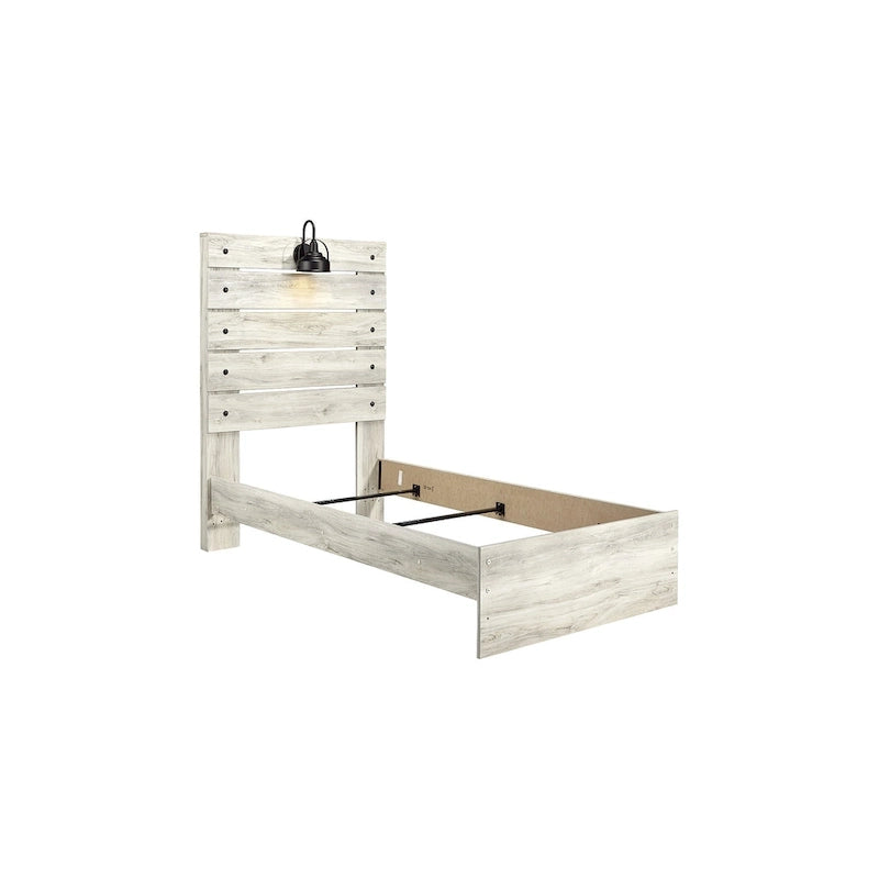 Letto a Pannelli Bianco Decapato – Stile Industriale Rustico