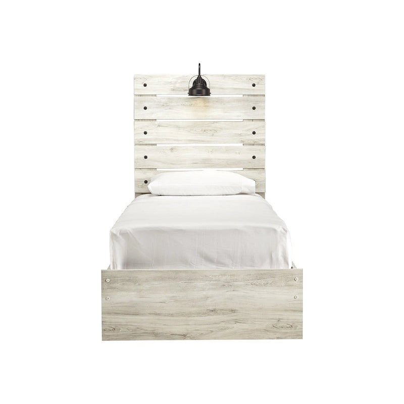 Letto a Pannelli Bianco Decapato – Stile Industriale Rustico