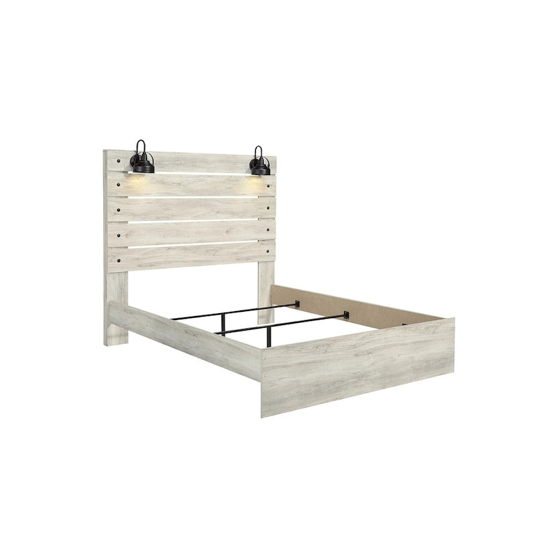 Letto a Pannelli Bianco Decapato – Stile Industriale Rustico
