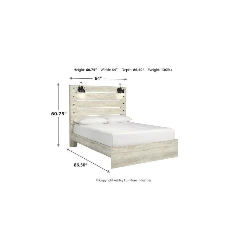 Letto a Pannelli Bianco Decapato – Stile Industriale Rustico