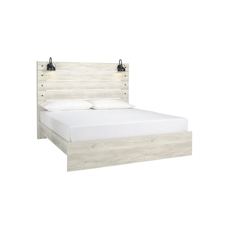 Letto a Pannelli Bianco Decapato – Stile Industriale Rustico