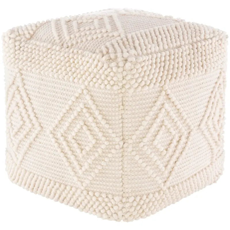 Pouf cubo intrecciato a mano carbone / bianco, 1 posto a sedere