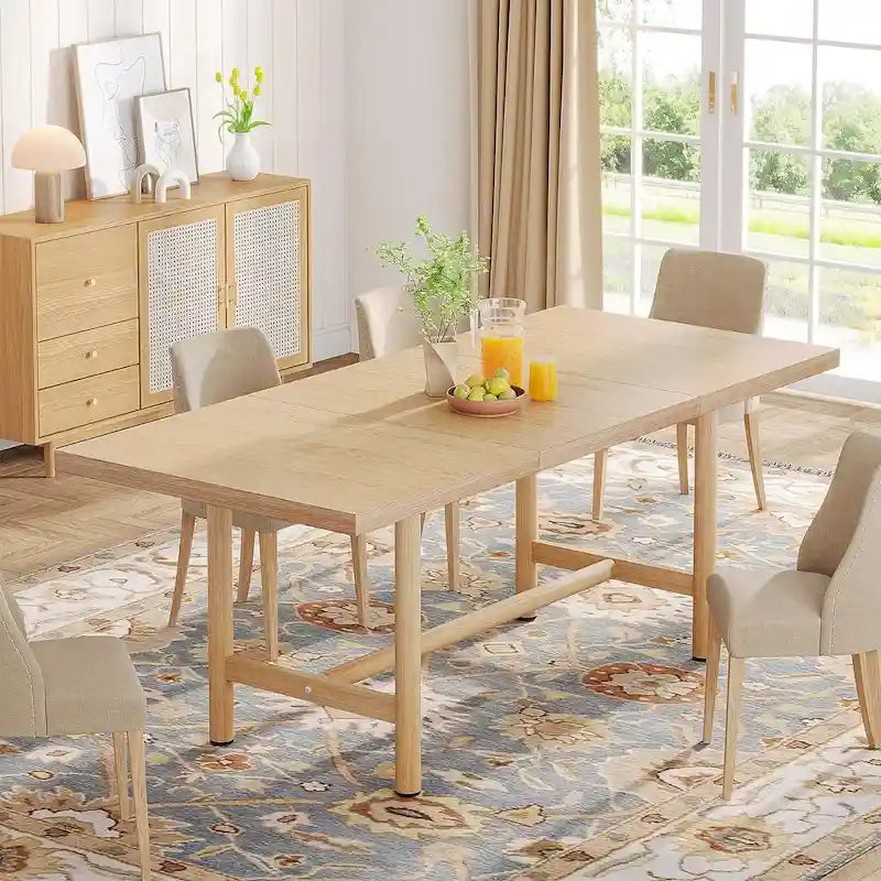 Tavolo da Pranzo Rettangolare Marrone, Stile Rustico, 4–6 Posti