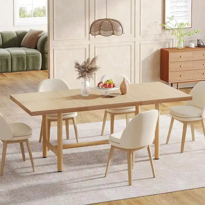 Tavolo da Pranzo Rettangolare Marrone, Stile Rustico, 4–6 Posti