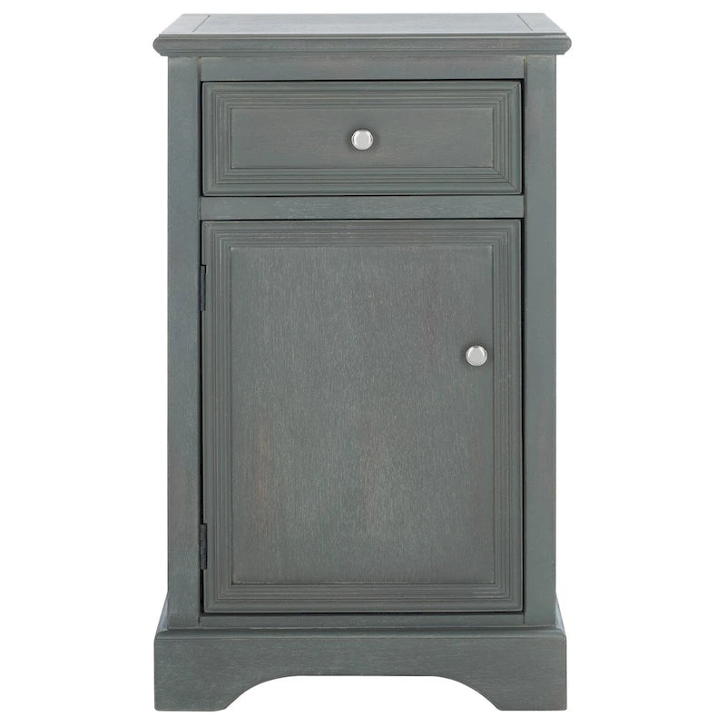 Tavolino con cassetto e anta color Orzo / Verde Ottanio Scuro / Grigio Cenere