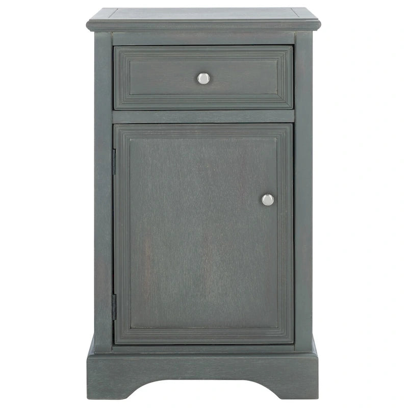 Tavolino con cassetto e anta color Orzo / Verde Ottanio Scuro / Grigio Cenere