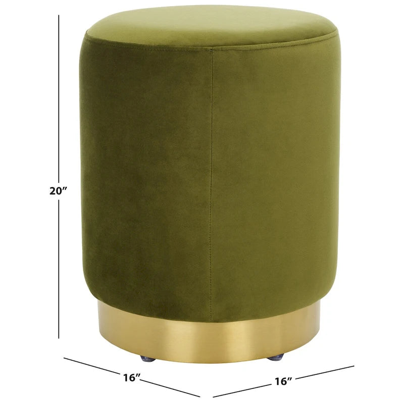 Pouf in velluto con base in ottone – Diversi colori, 1 posto