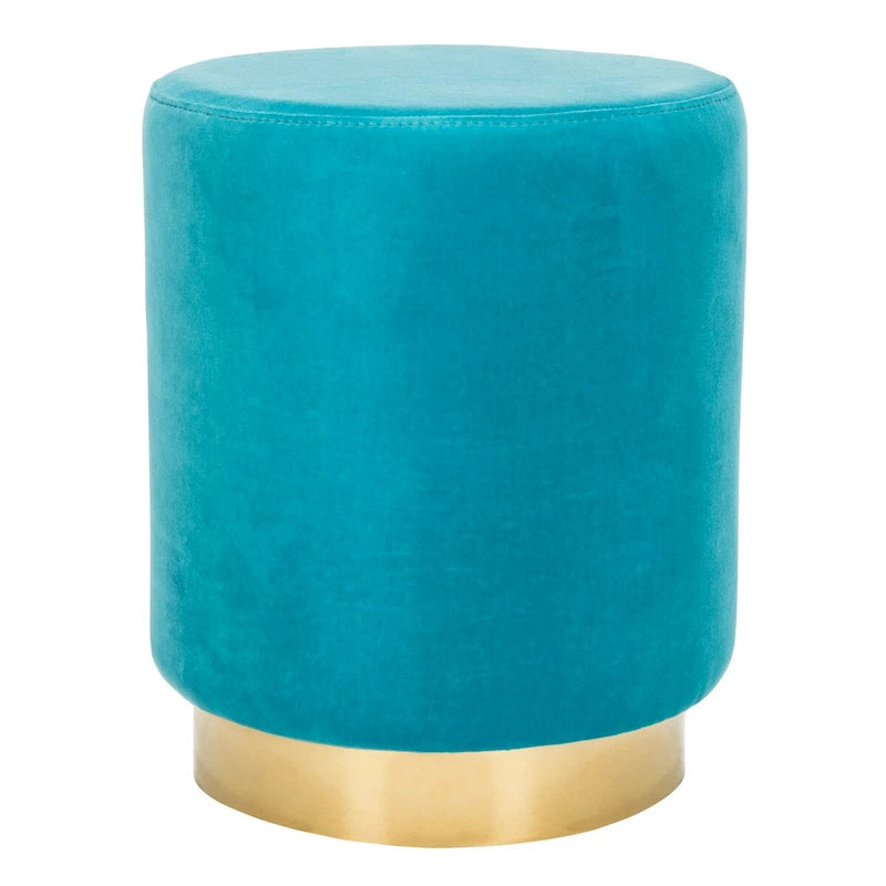 Pouf in velluto con base in ottone – Diversi colori, 1 posto