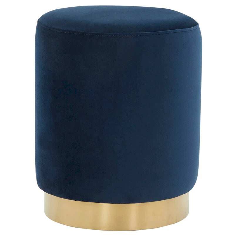 Pouf in velluto con base in ottone – Diversi colori, 1 posto