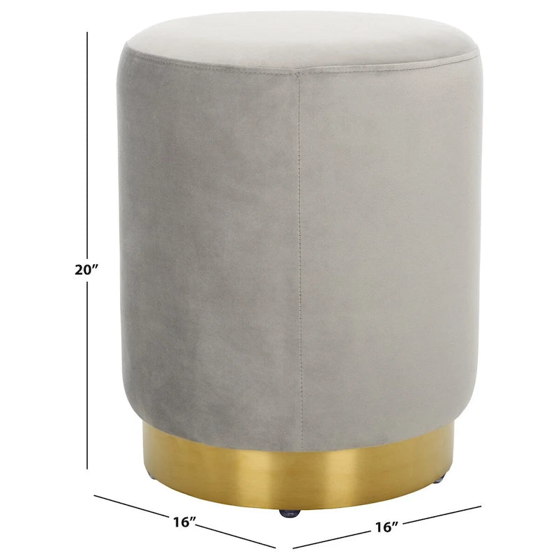 Pouf in velluto con base in ottone – Diversi colori, 1 posto