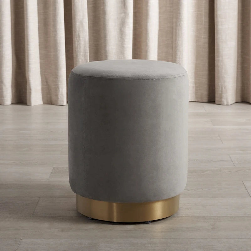 Pouf in velluto con base in ottone – Diversi colori, 1 posto