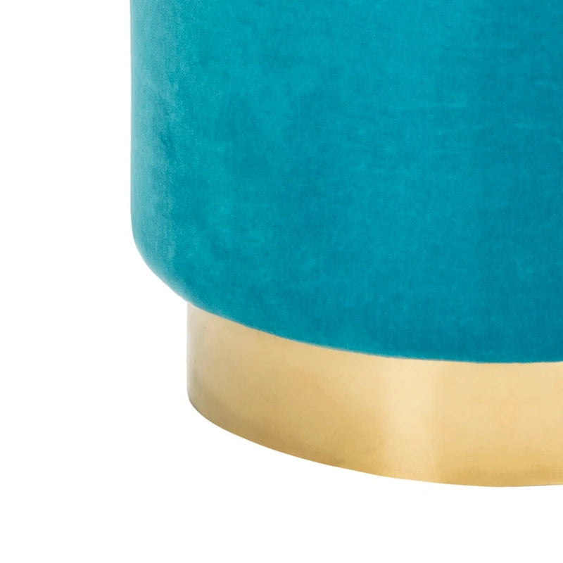 Pouf in velluto con base in ottone – Diversi colori, 1 posto