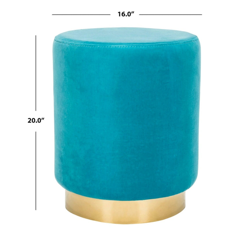 Pouf in velluto con base in ottone – Diversi colori, 1 posto