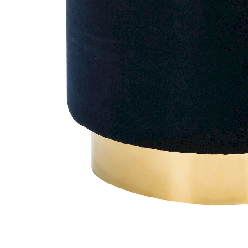 Pouf in velluto con base in ottone – Diversi colori, 1 posto