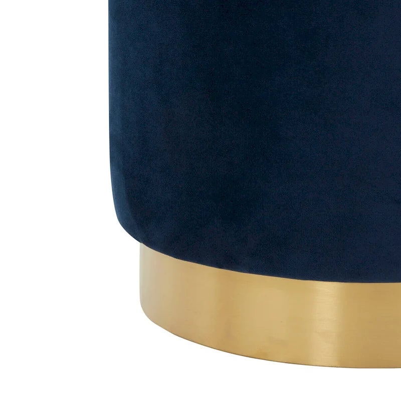 Pouf in velluto con base in ottone – Diversi colori, 1 posto