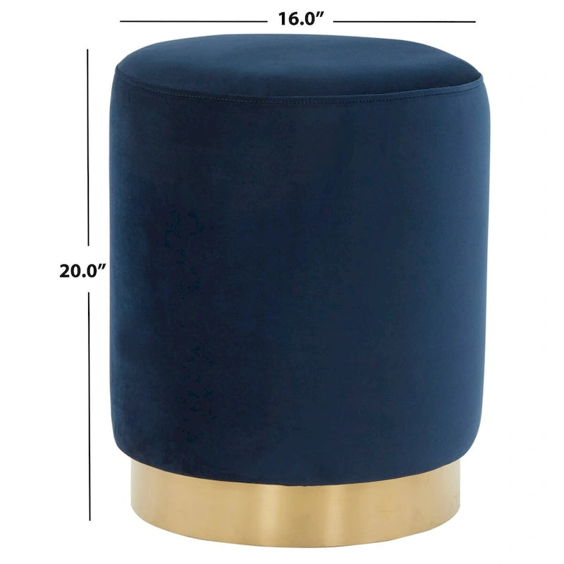 Pouf in velluto con base in ottone – Diversi colori, 1 posto