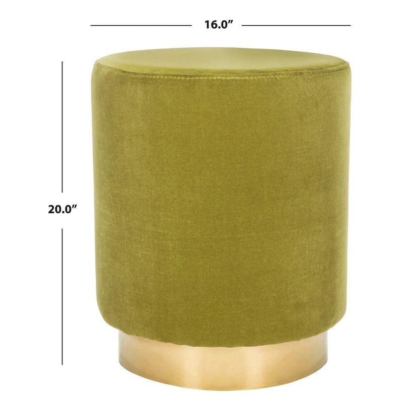 Pouf in velluto con base in ottone – Diversi colori, 1 posto
