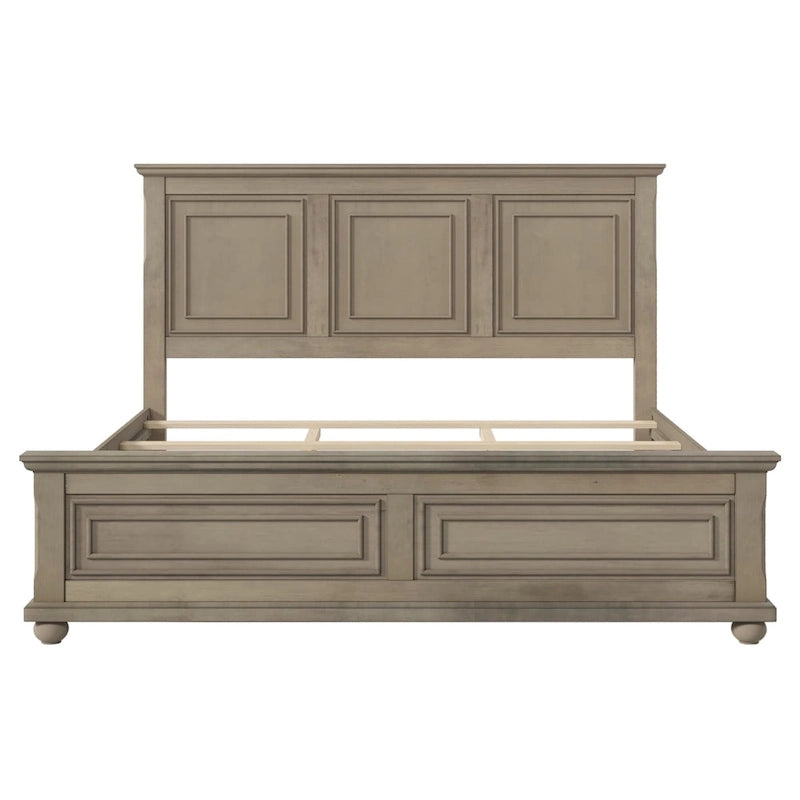 Struttura letto tradizionale in legno marrone/bianco/grigio pietra – Singolo, in pino massiccio
