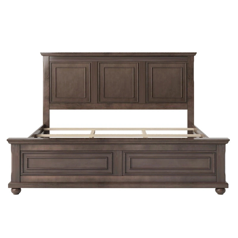 Struttura letto tradizionale in legno marrone/bianco/grigio pietra – Singolo, in pino massiccio