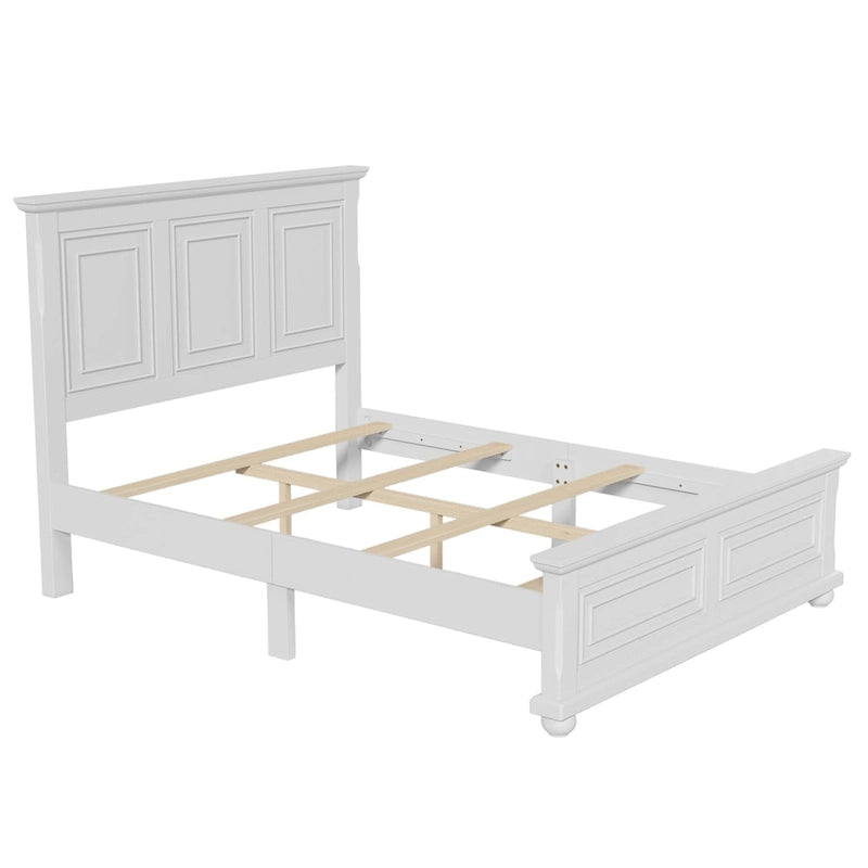 Struttura letto tradizionale in legno marrone/bianco/grigio pietra – Singolo, in pino massiccio
