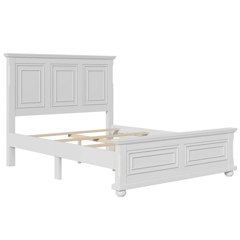 Struttura letto tradizionale in legno marrone/bianco/grigio pietra – Singolo, in pino massiccio