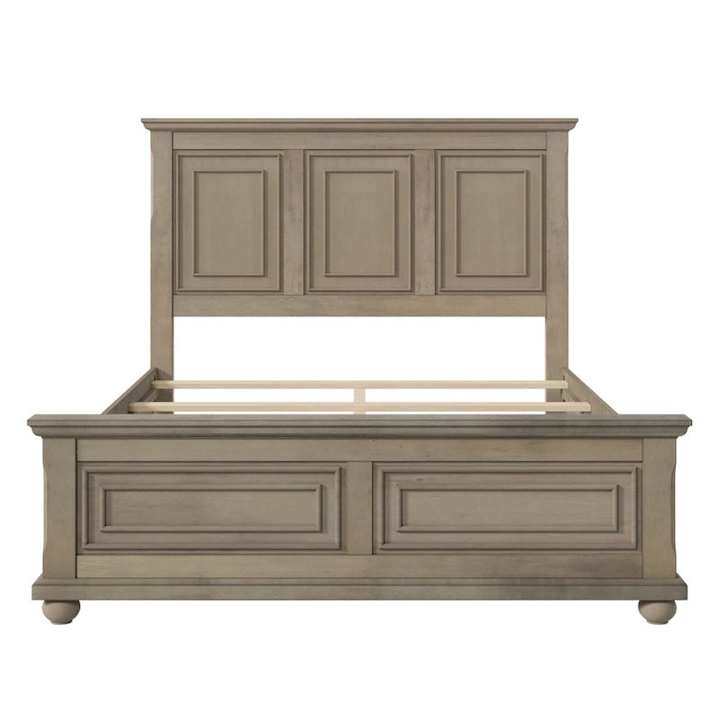 Struttura letto tradizionale in legno marrone/bianco/grigio pietra – Singolo, in pino massiccio