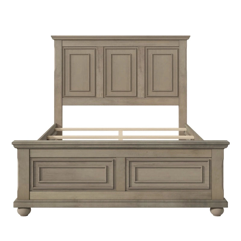 Struttura letto tradizionale in legno marrone/bianco/grigio pietra – Singolo, in pino massiccio
