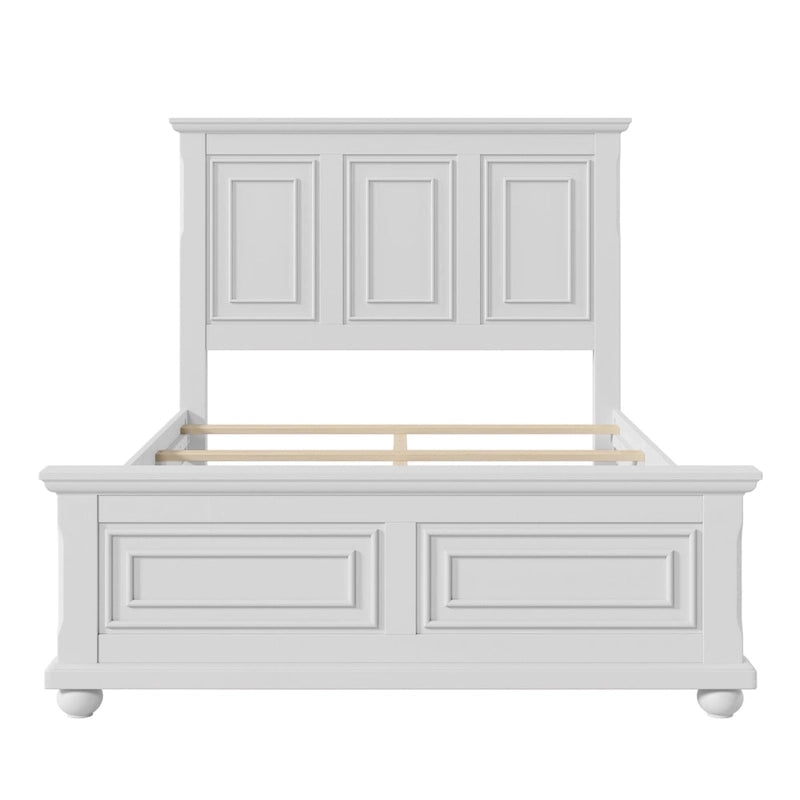 Struttura letto tradizionale in legno marrone/bianco/grigio pietra – Singolo, in pino massiccio