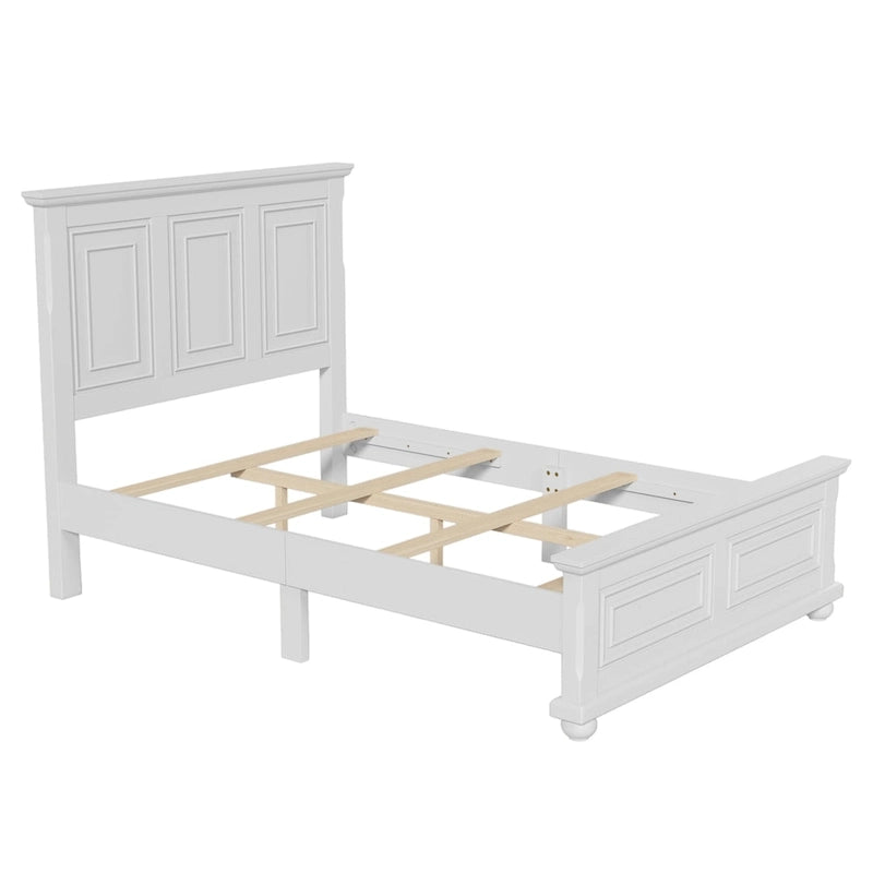 Struttura letto tradizionale in legno marrone/bianco/grigio pietra – Singolo, in pino massiccio