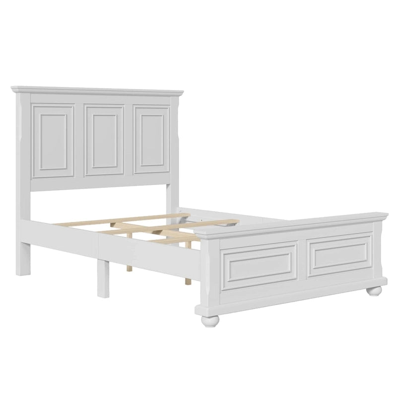 Struttura letto tradizionale in legno marrone/bianco/grigio pietra – Singolo, in pino massiccio
