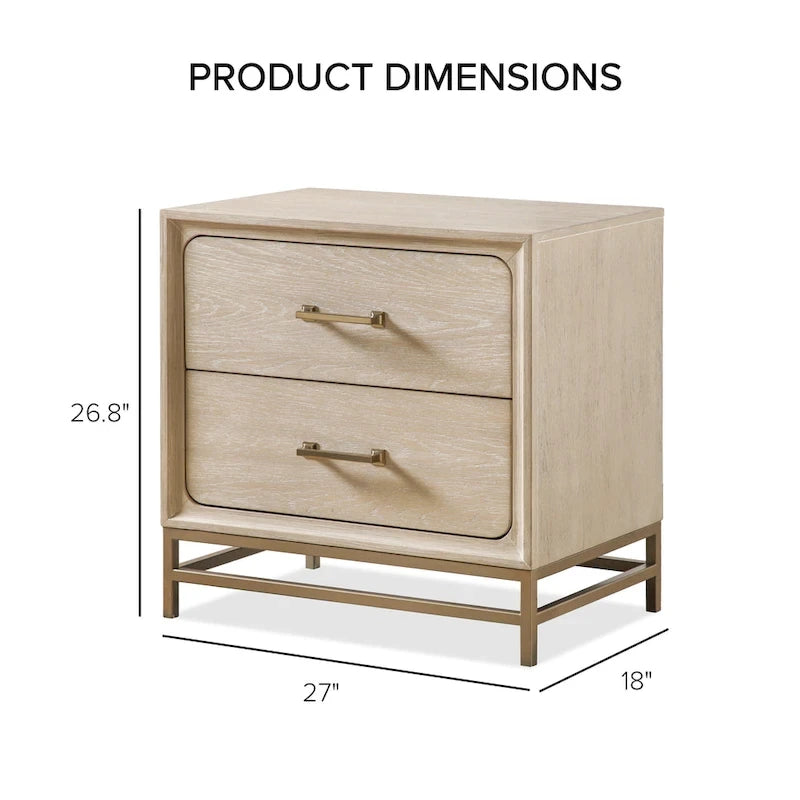 Set Camera da Letto 3 Pezzi in Rovere (Queen) – Struttura Letto, Comodino e Cassettiera | Maniglie Oro | 2 Posti Letto