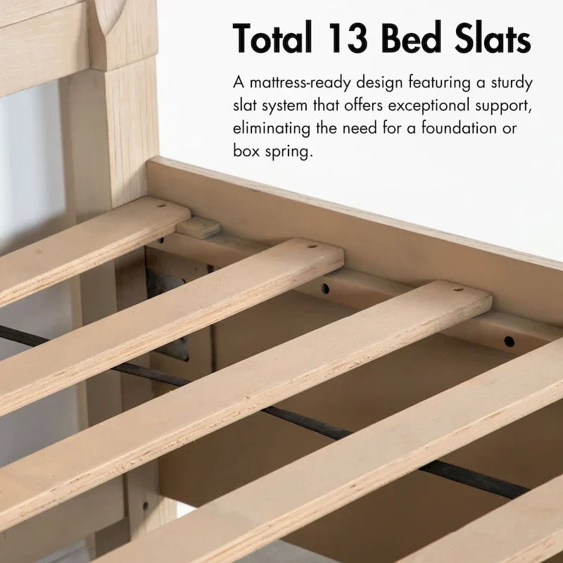 Set Camera da Letto 3 Pezzi in Rovere (Queen) – Struttura Letto, Comodino e Cassettiera | Maniglie Oro | 2 Posti Letto