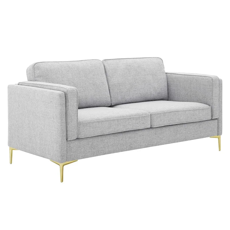 Divano a 3 posti di metà secolo in tessuto poliestere beige / grigio chiaro / bianco