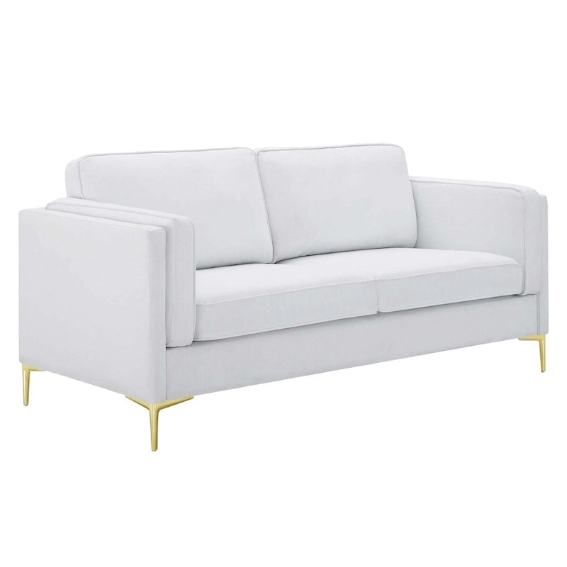 Divano a 3 posti di metà secolo in tessuto poliestere beige / grigio chiaro / bianco