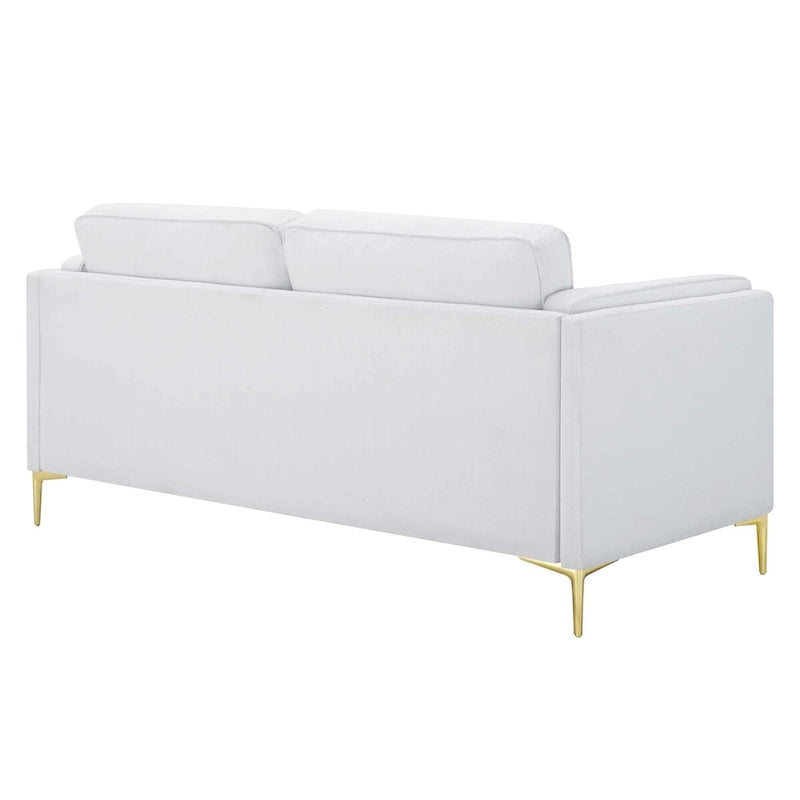 Divano a 3 posti di metà secolo in tessuto poliestere beige / grigio chiaro / bianco