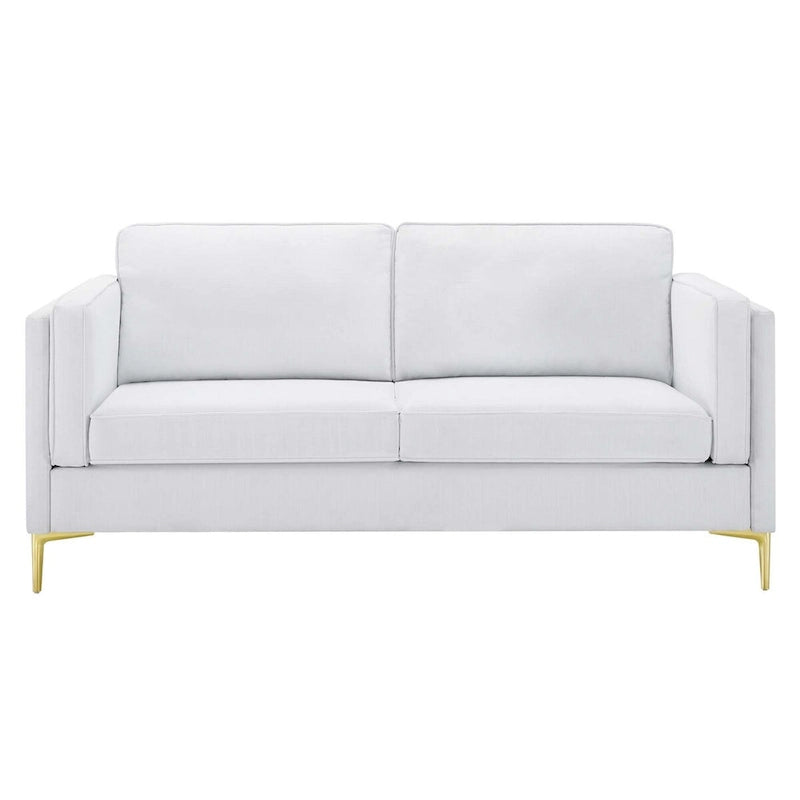 Divano a 3 posti di metà secolo in tessuto poliestere beige / grigio chiaro / bianco