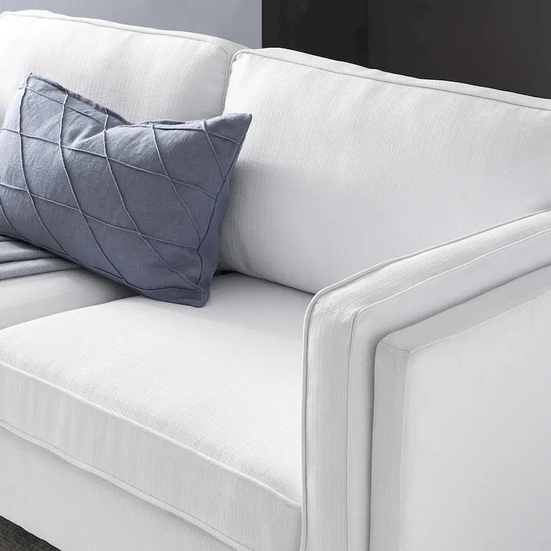 Divano a 3 posti di metà secolo in tessuto poliestere beige / grigio chiaro / bianco