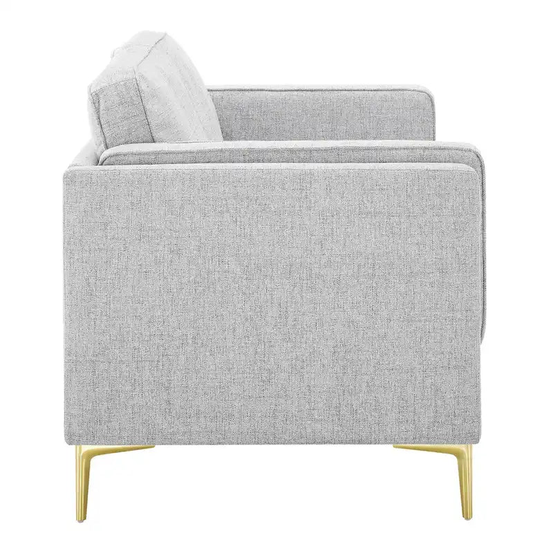 Divano a 3 posti di metà secolo in tessuto poliestere beige / grigio chiaro / bianco