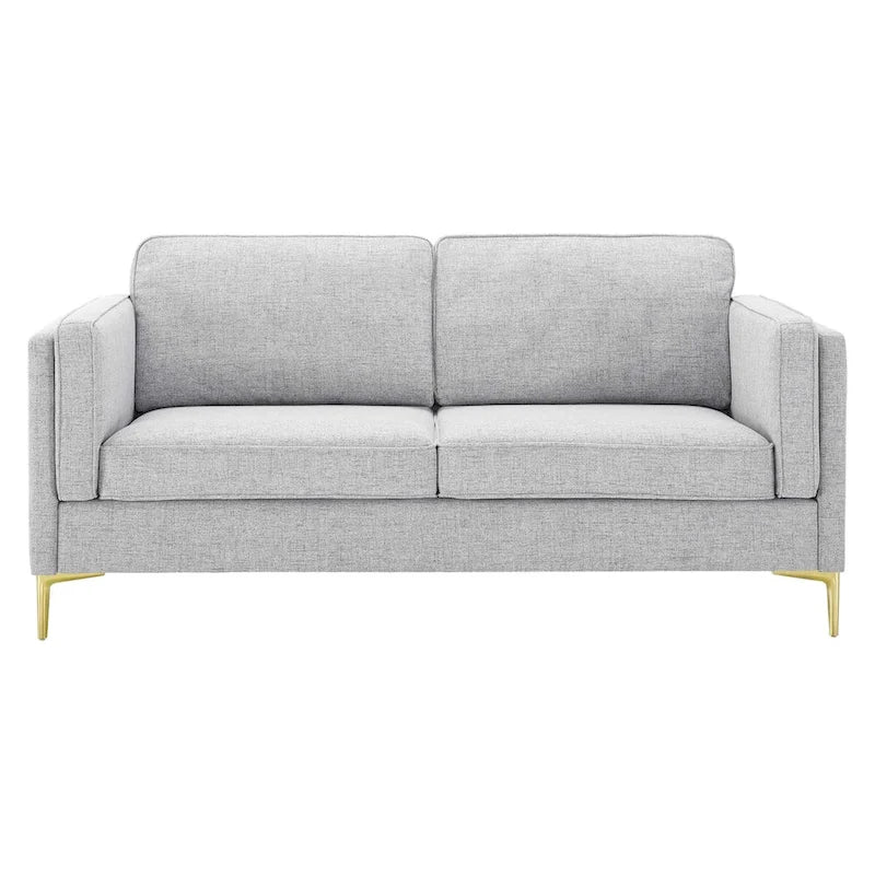 Divano a 3 posti di metà secolo in tessuto poliestere beige / grigio chiaro / bianco