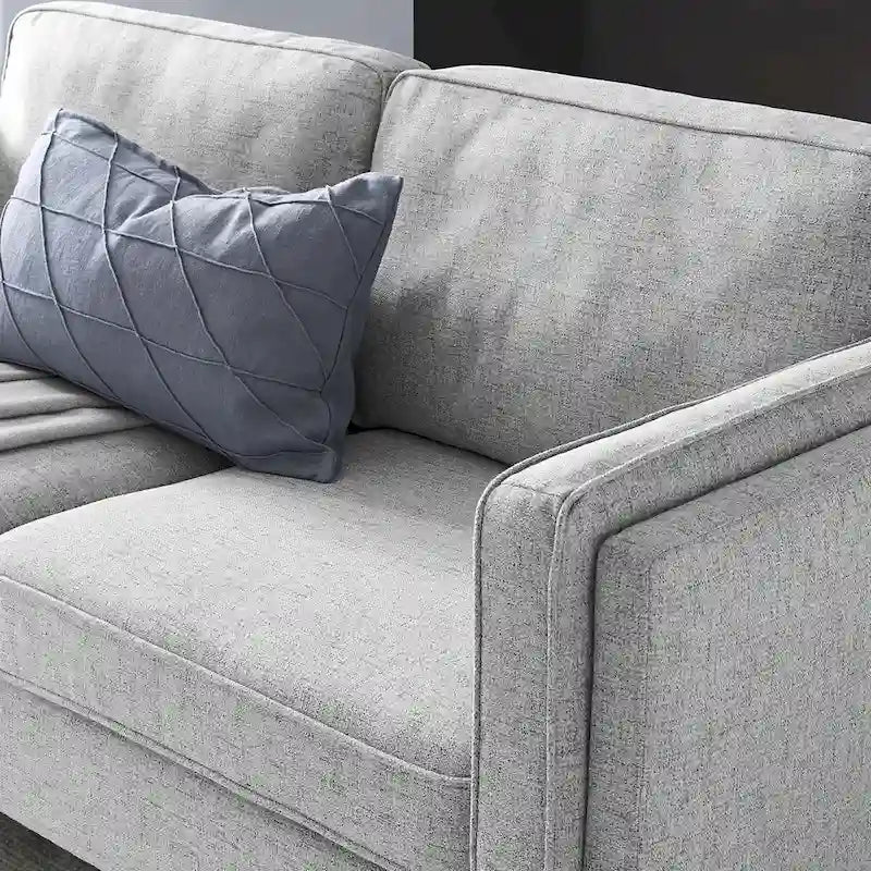 Divano a 3 posti di metà secolo in tessuto poliestere beige / grigio chiaro / bianco