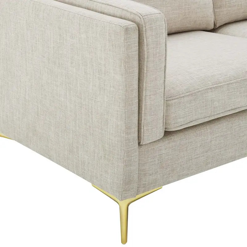 Divano a 3 posti di metà secolo in tessuto poliestere beige / grigio chiaro / bianco