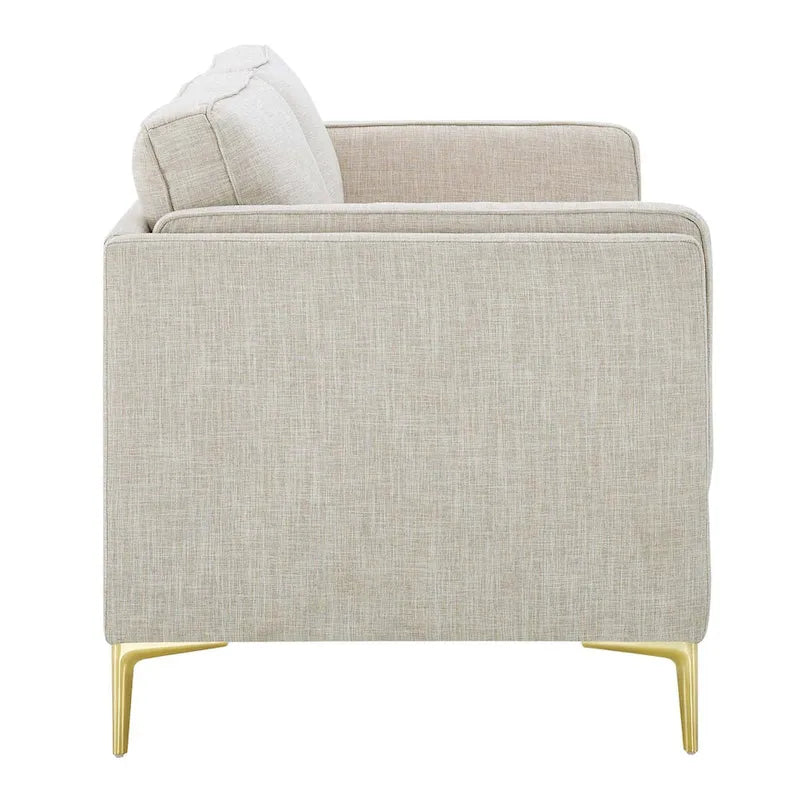 Divano a 3 posti di metà secolo in tessuto poliestere beige / grigio chiaro / bianco