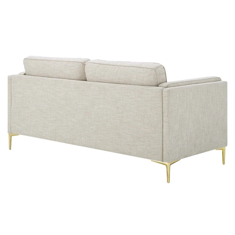 Divano a 3 posti di metà secolo in tessuto poliestere beige / grigio chiaro / bianco