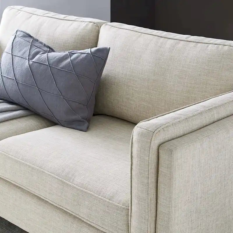 Divano a 3 posti di metà secolo in tessuto poliestere beige / grigio chiaro / bianco
