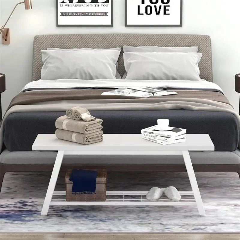 Panchina da Ingresso con Ripiano Portaoggetti e Struttura in Metallo Grigio Scuro/Greige/Bianco/Marrone – 1 Posto