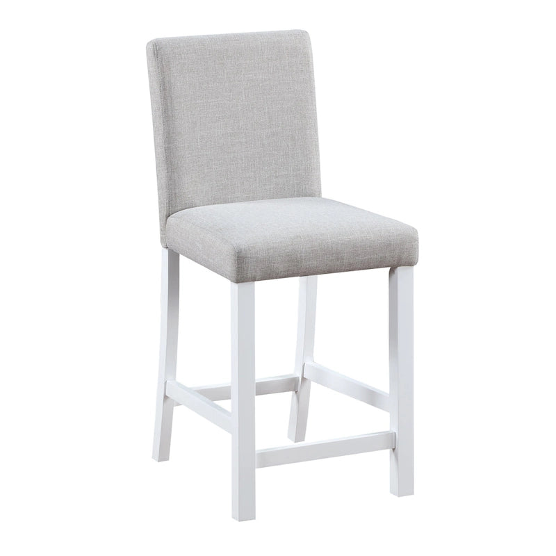Set da pranzo ad altezza bancone grigio / nero / noce / bianco, tavolo quadrato + 4 sedie imbottite, 5 posti